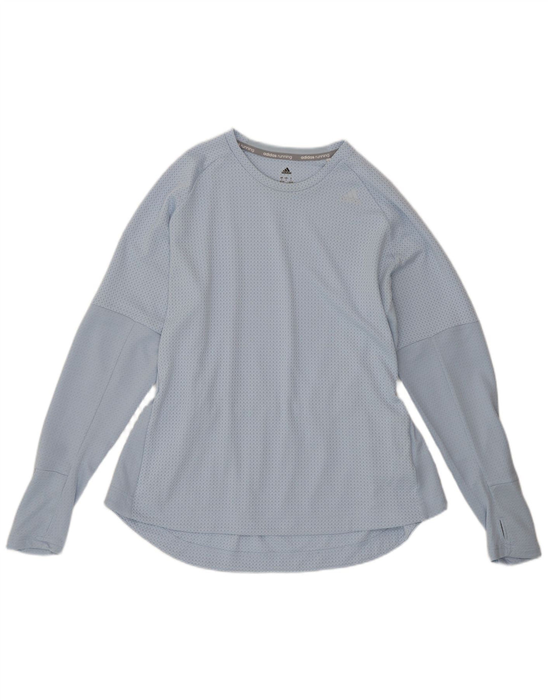 Adidas Womens Top Long Sleeve UK 16/18 Large Blue Polyester