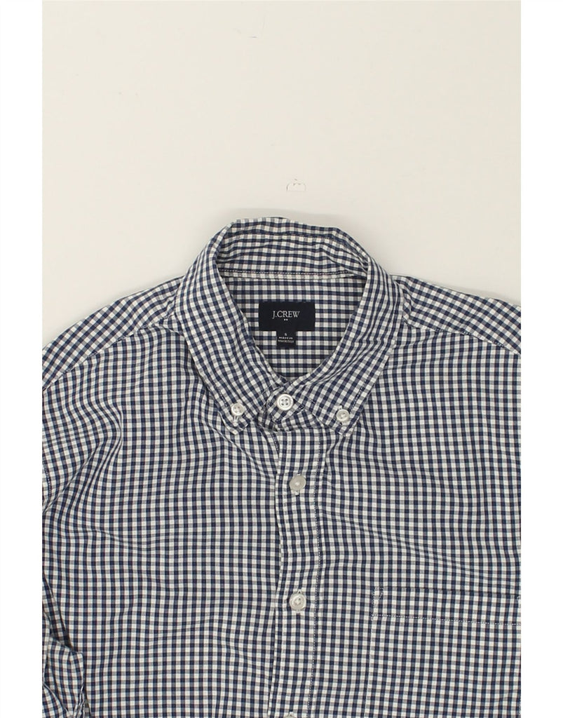 J. CREW Mens Shirt Small Navy Blue Gingham Cotton | Vintage J. Crew | Thrift | Second-Hand J. Crew | Used Clothing | Messina Hembry 