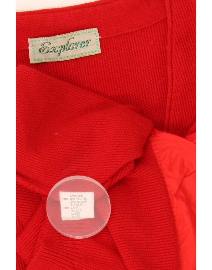 Explorer Mens Cardigan Sweater IT 54 XL Red Acrylic