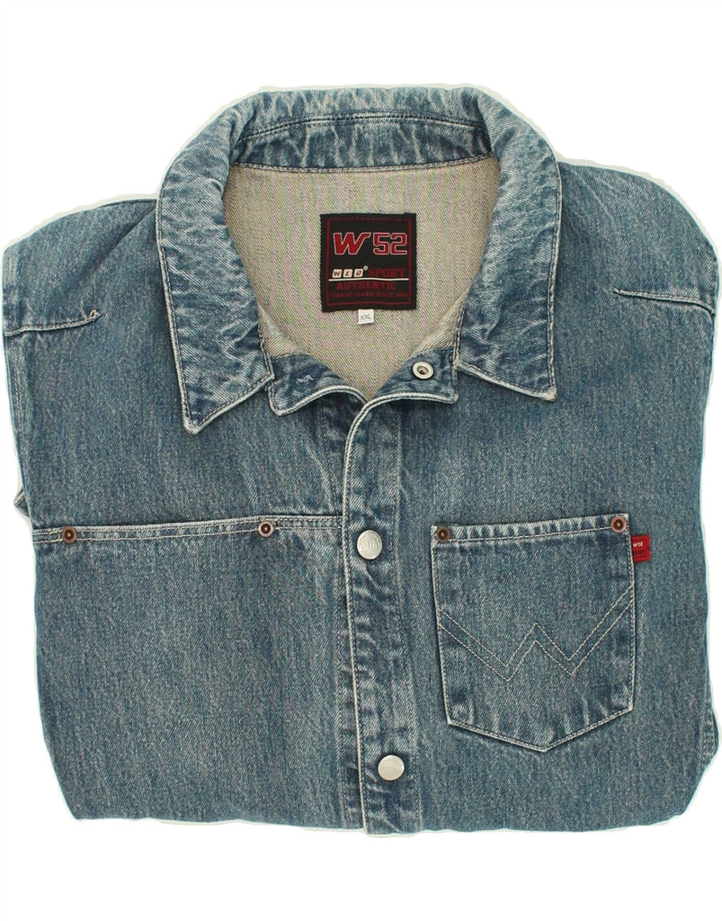 WILD Womens Denim Jacket UK 20 2XL Blue Cotton | Vintage Wild | Thrift | Second-Hand Wild | Used Clothing | Messina Hembry 