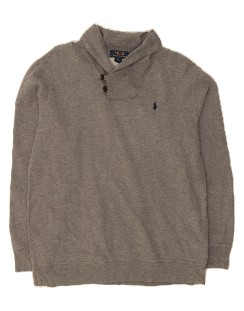 POLO RALPH LAUREN Girls Sweatshirt Jumper 14-15 Years Large Grey Cotton Vintage Polo Ralph Lauren and Second-Hand Polo Ralph Lauren from Messina Hembry 
