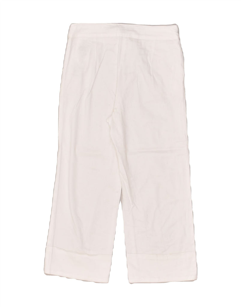 LIU JO Girls Wide Leg Casual Trousers 7-8 Years W24 L18  White Cotton | Vintage Liu Jo | Thrift | Second-Hand Liu Jo | Used Clothing | Messina Hembry 