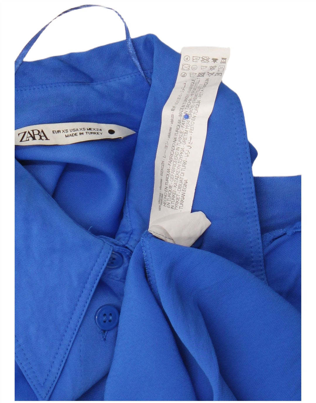Zara Womens Shirt UK 6 XS Blue Viscose