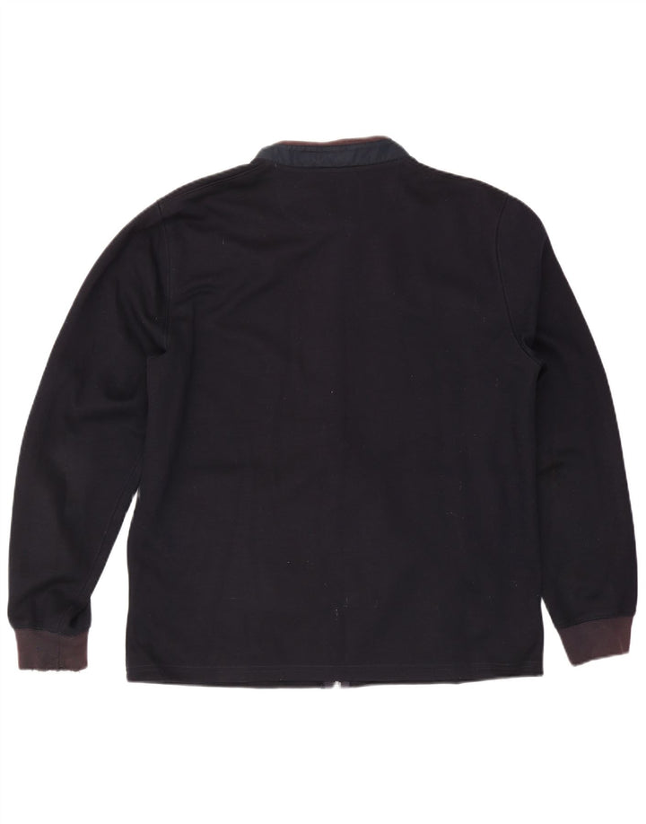 Massimo Dutti Mens Tracksuit Top Jacket XL Navy Blue Colourblock Cotton