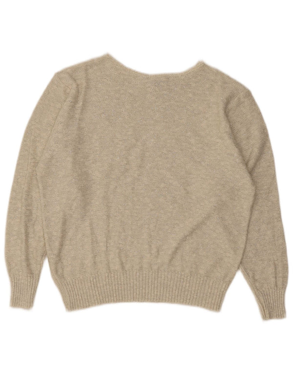 Golden Gate Womens Crew Neck Jumper Sweater IT 44/46 Large Beige Flecked