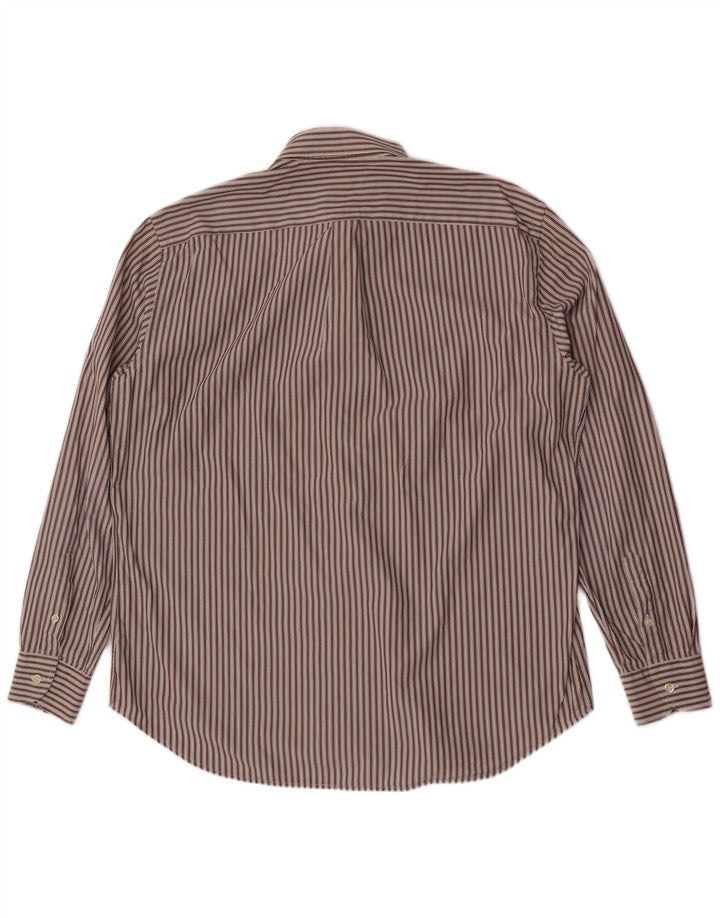 Harmont & Blaine Mens Regular Fit Shirt 2XL Brown Striped Cotton