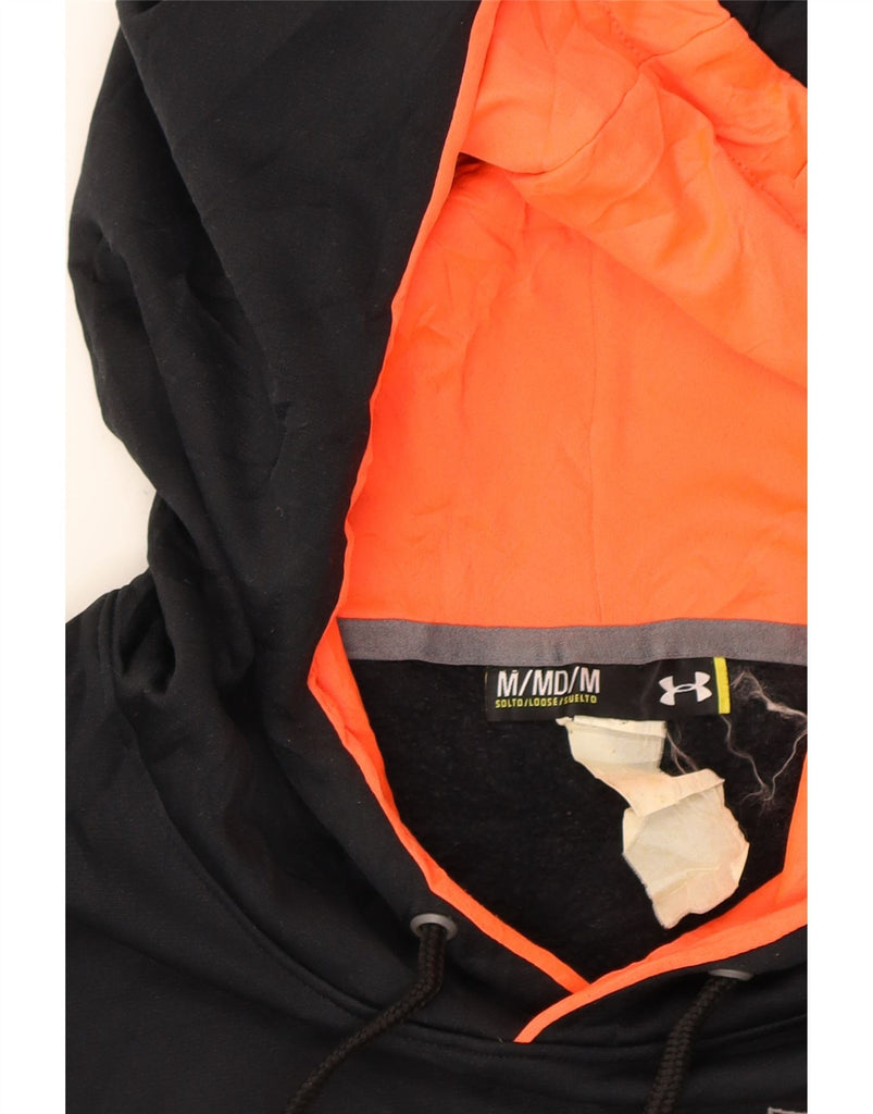 UNDER ARMOUR Mens Graphic Hoodie Jumper Medium Black Vintage Under Armour and Second-Hand Under Armour from Messina Hembry 