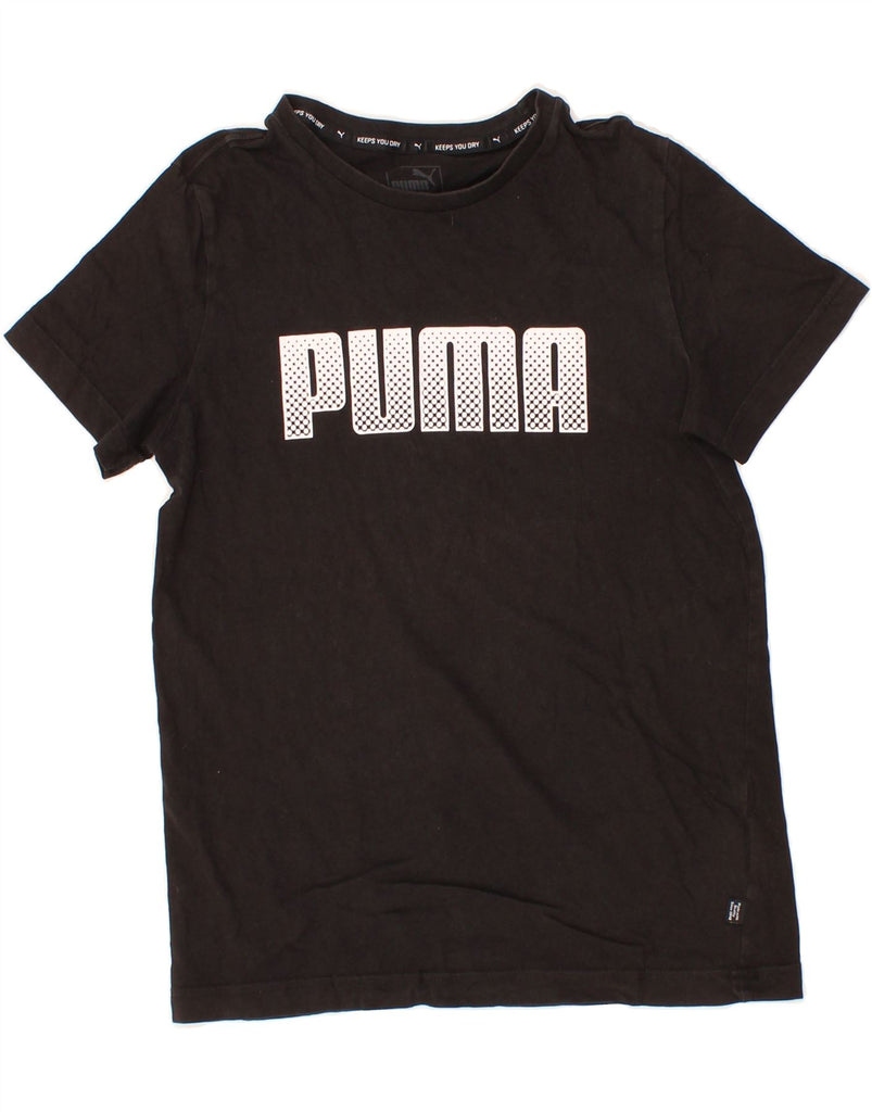 PUMA Boys Graphic T-Shirt Top 13-14 Years Black Cotton Vintage Puma and Second-Hand Puma from Messina Hembry 