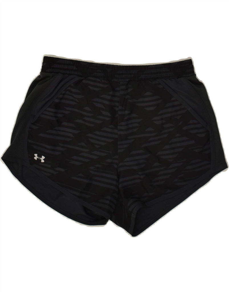 UNDER ARMOUR Mens Sport Shorts XS Black Geometric Polyester | Vintage Under Armour | Thrift | Second-Hand Under Armour | Used Clothing | Messina Hembry 