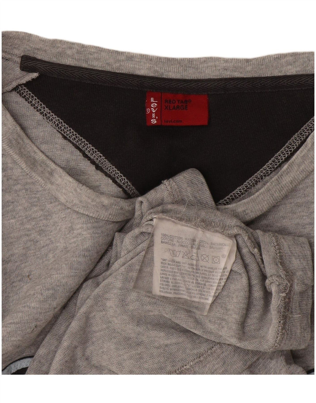 Levi's Mens Graphic Top Long Sleeve XL Grey Cotton