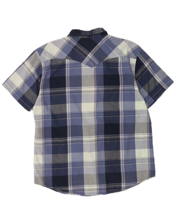 Levi's Mens Short Sleeve Shirt XL Blue Check Cotton