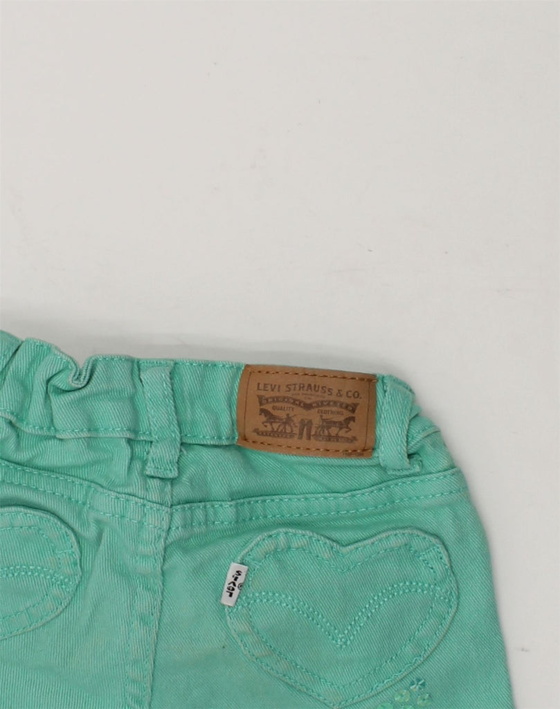 LEVI'S Girls Denim Shorts 2-3 Years W16 Green Ramie | Vintage Levi's | Thrift | Second-Hand Levi's | Used Clothing | Messina Hembry 