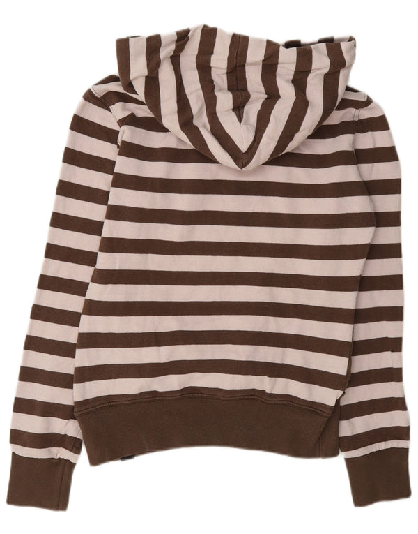 Converse Womens Graphic Sweatshirt Jumper UK 12 Medium Brown Striped Cotton