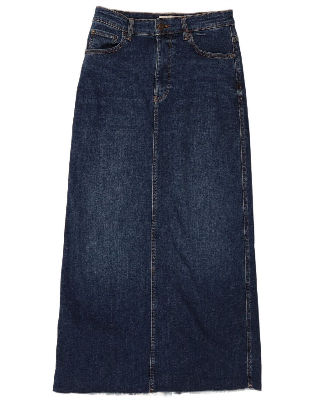 Zara Womens Maxi Denim Skirt Medium W28  Navy Blue Cotton