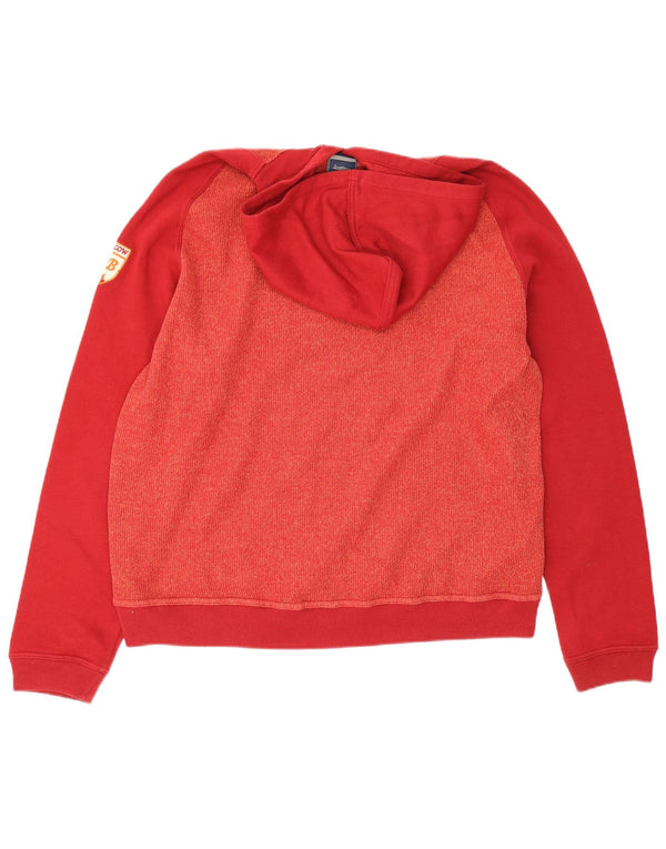 Umbro Mens Hoodie Jumper 2XL Red Colourblock Cotton