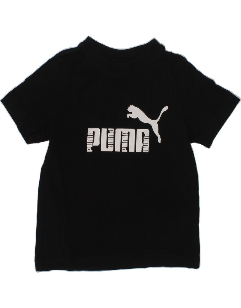 PUMA Boys Graphic T-Shirt Top 5-6 Years Black | Vintage Puma | Thrift | Second-Hand Puma | Used Clothing | Messina Hembry 