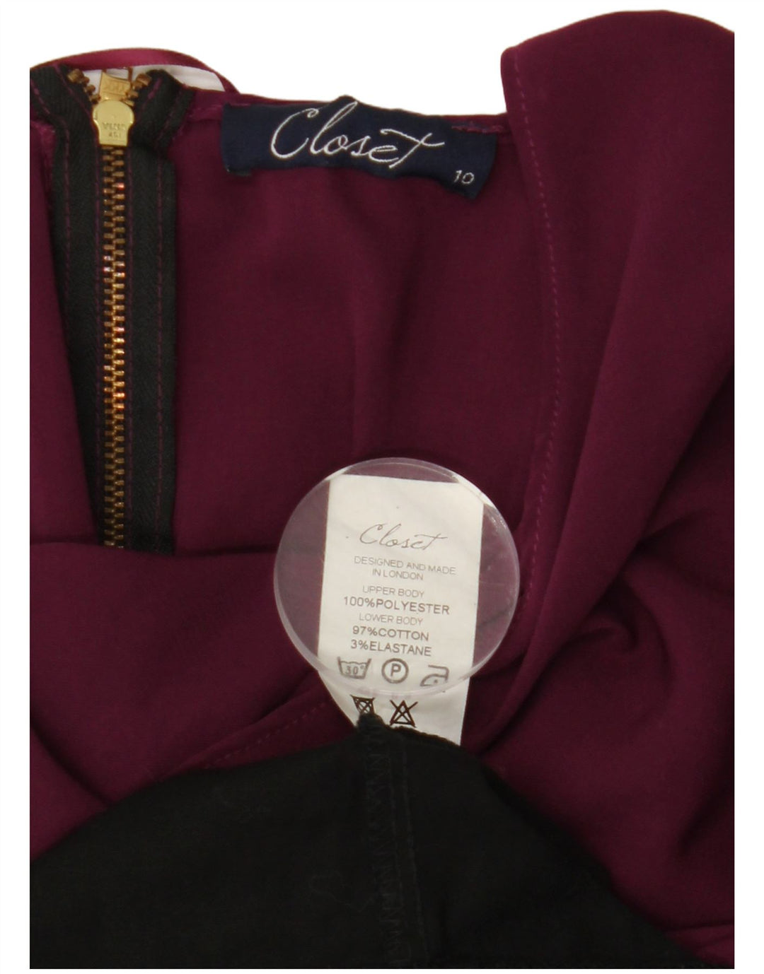 CLOSET Womens Sleeveless Sheath Dress UK 10 Small Black Colourblock Cotton