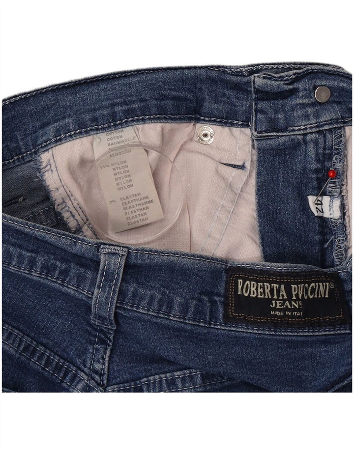 Roberta Puccini Womens High Waist Jeans IT 42 Medium W24 L28 Blue Cotton