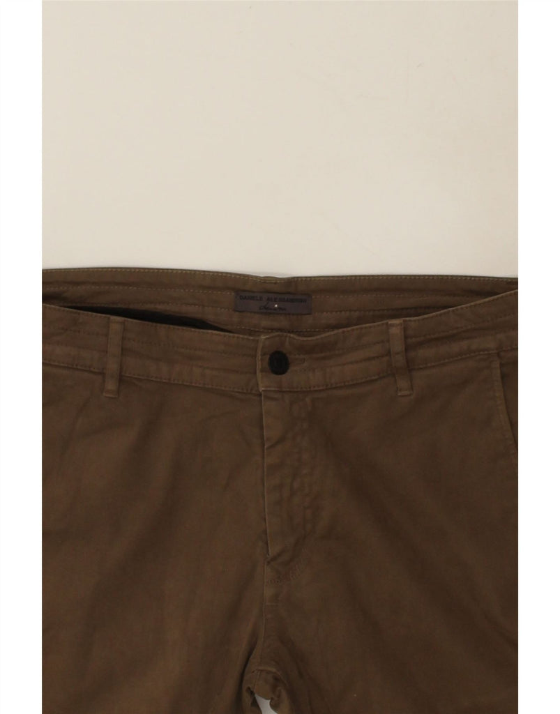 DANIELE ALESSANDRINI Mens Slim Casual Trousers W33 L33 Brown | Vintage Daniele Alessandrini | Thrift | Second-Hand Daniele Alessandrini | Used Clothing | Messina Hembry 