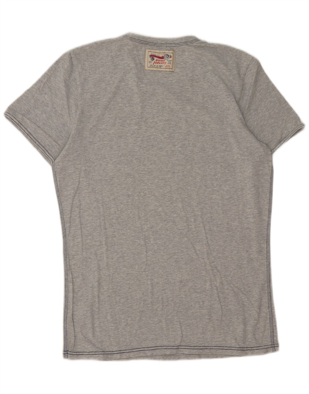Diesel Mens T-Shirt Top XL Grey Flecked Cotton