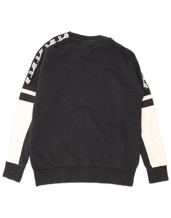 Puma Mens Graphic Sweatshirt Jumper Small Black Colourblock Cotton