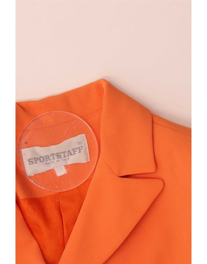 Sport Staff Womens 3 Button Blazer Jacket IT 42 Medium Orange