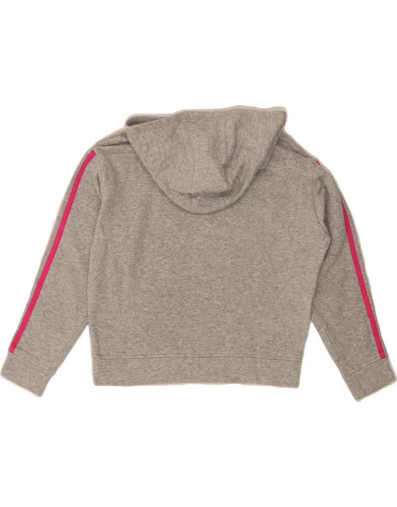 ADIDAS Girls Graphic Hoodie Jumper 10-11 Years Medium Grey Cotton Vintage Adidas and Second-Hand Adidas from Messina Hembry 