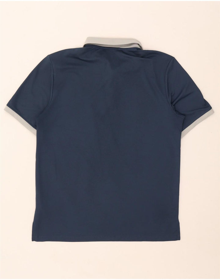 ADIDAS Mens Rugby Polo Shirt Medium Navy Blue Polyester