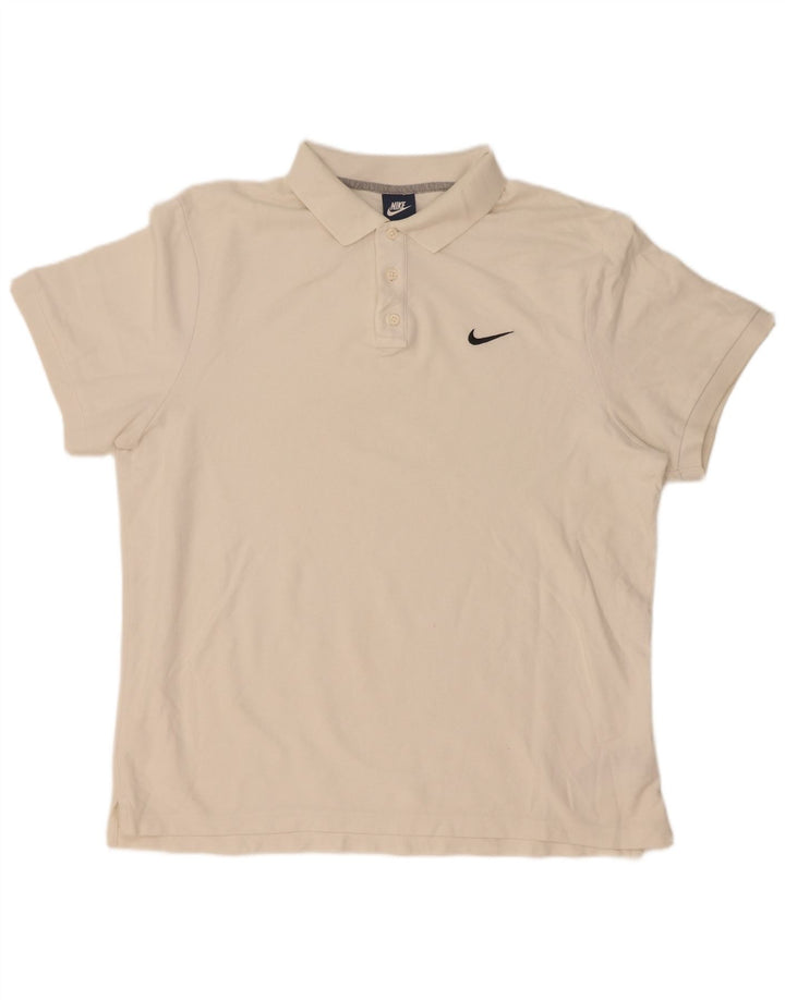 Nike Mens Polo Shirt 2XL White Cotton