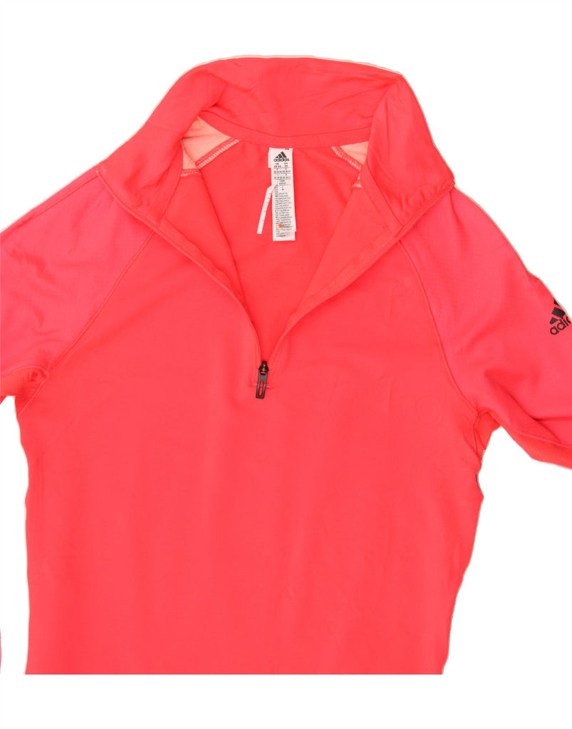 ADIDAS Womens Zip Neck Pullover Tracksuit Top UK 4/6 XS Pink Polyester Vintage Adidas and Second-Hand Adidas from Messina Hembry 