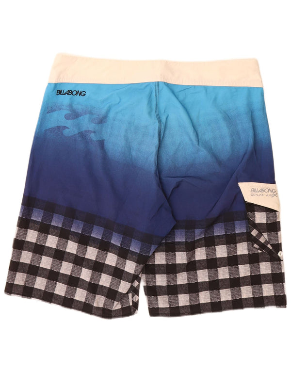Billabong Mens Swimming Shorts Large Blue Check Polyester