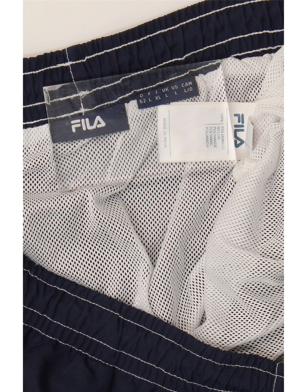 Fila Mens Graphic Sport Shorts Large  Navy Blue Colourblock Polyamide