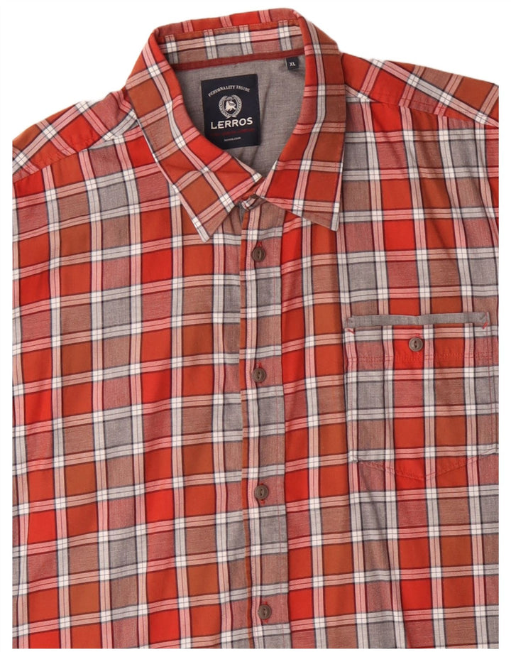 LERROS Mens Shirt XL Red Check Cotton
