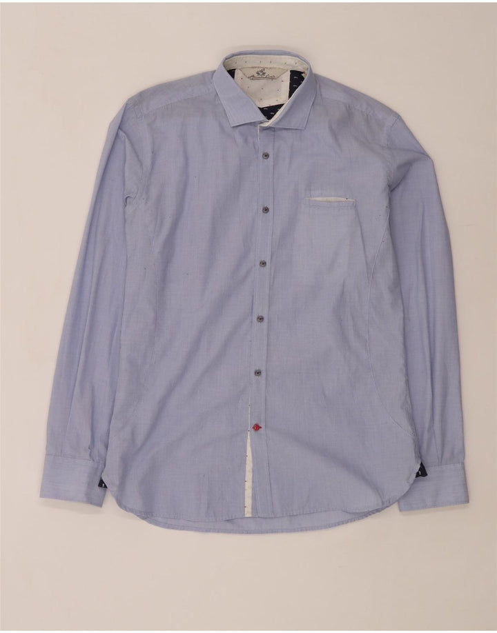 Alessandra Lamura Mens Shirt Large Blue Polyester