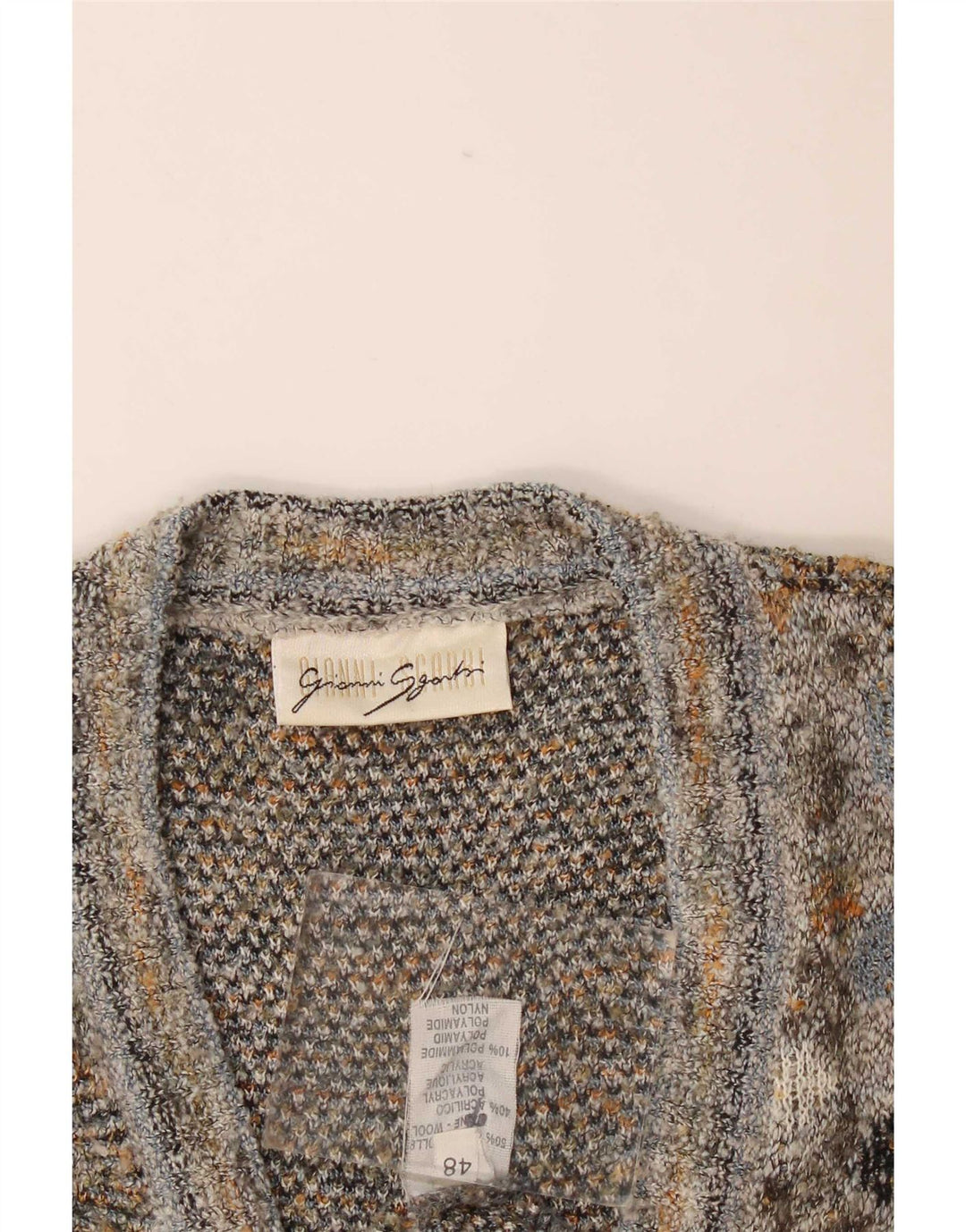 Gianni Sgarbi Mens Cardigan Sweater IT 48 Medium Multicoloured Geometric