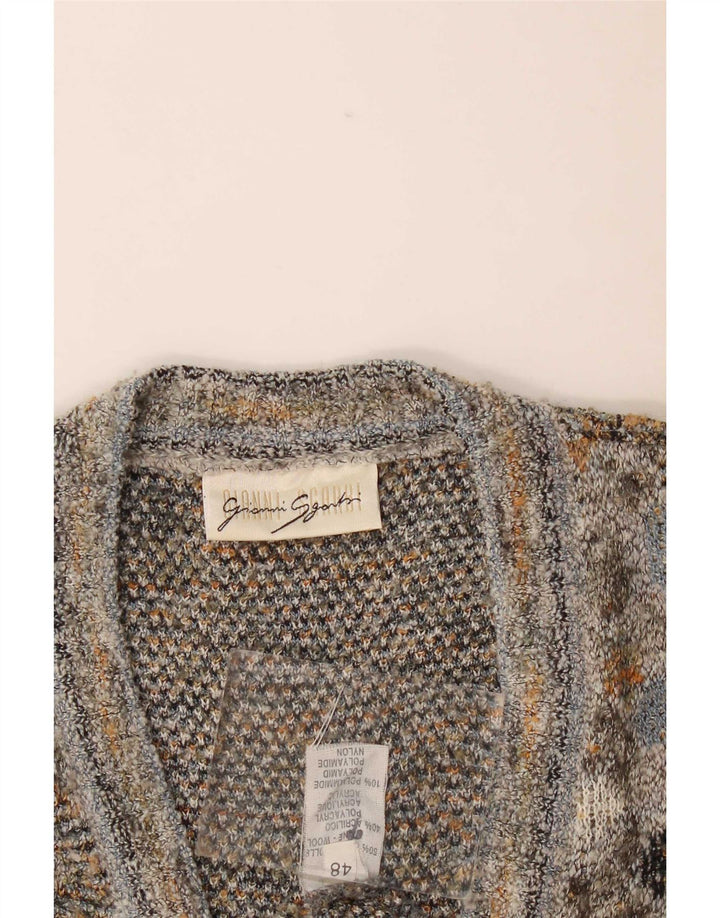 Gianni Sgarbi Mens Cardigan Sweater IT 48 Medium Multicoloured Geometric