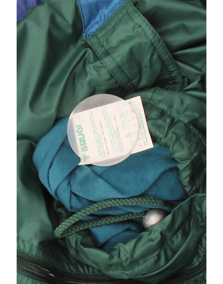 BRUGI Mens Rain Jacket UK 36 Small Green Colourblock Polyamide Vintage Brugi and Second-Hand Brugi from Messina Hembry 