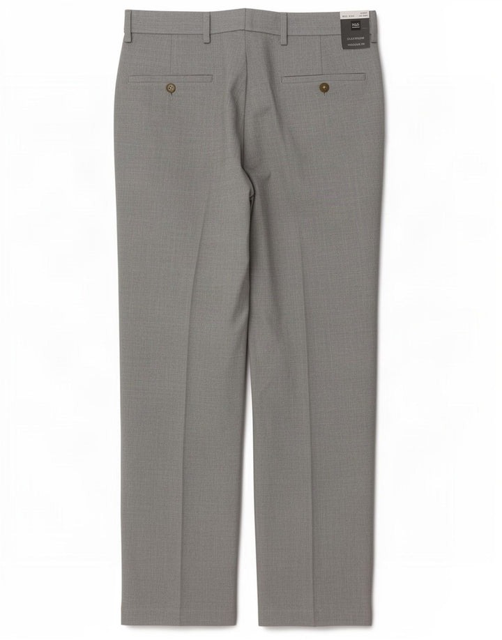 Marks & Spencer Mens Straight Casual Trousers W32 L29 Grey Polyester