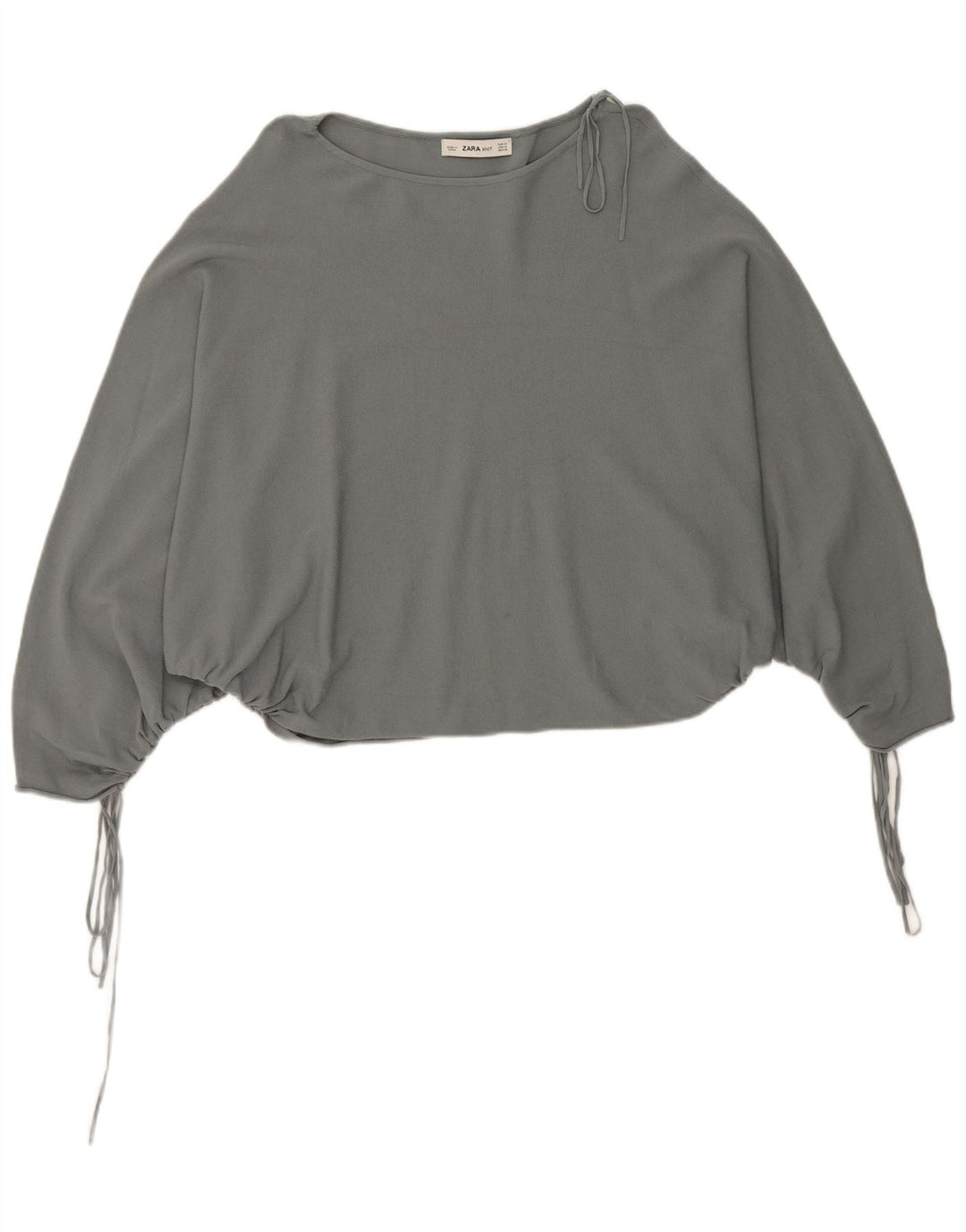 Zara Womens Batwing Blouse Top UK 14 Medium Grey
