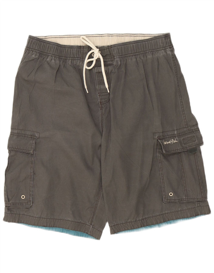 WEIRD FISH Mens Cargo Swimming Shorts XL  Grey Polyester