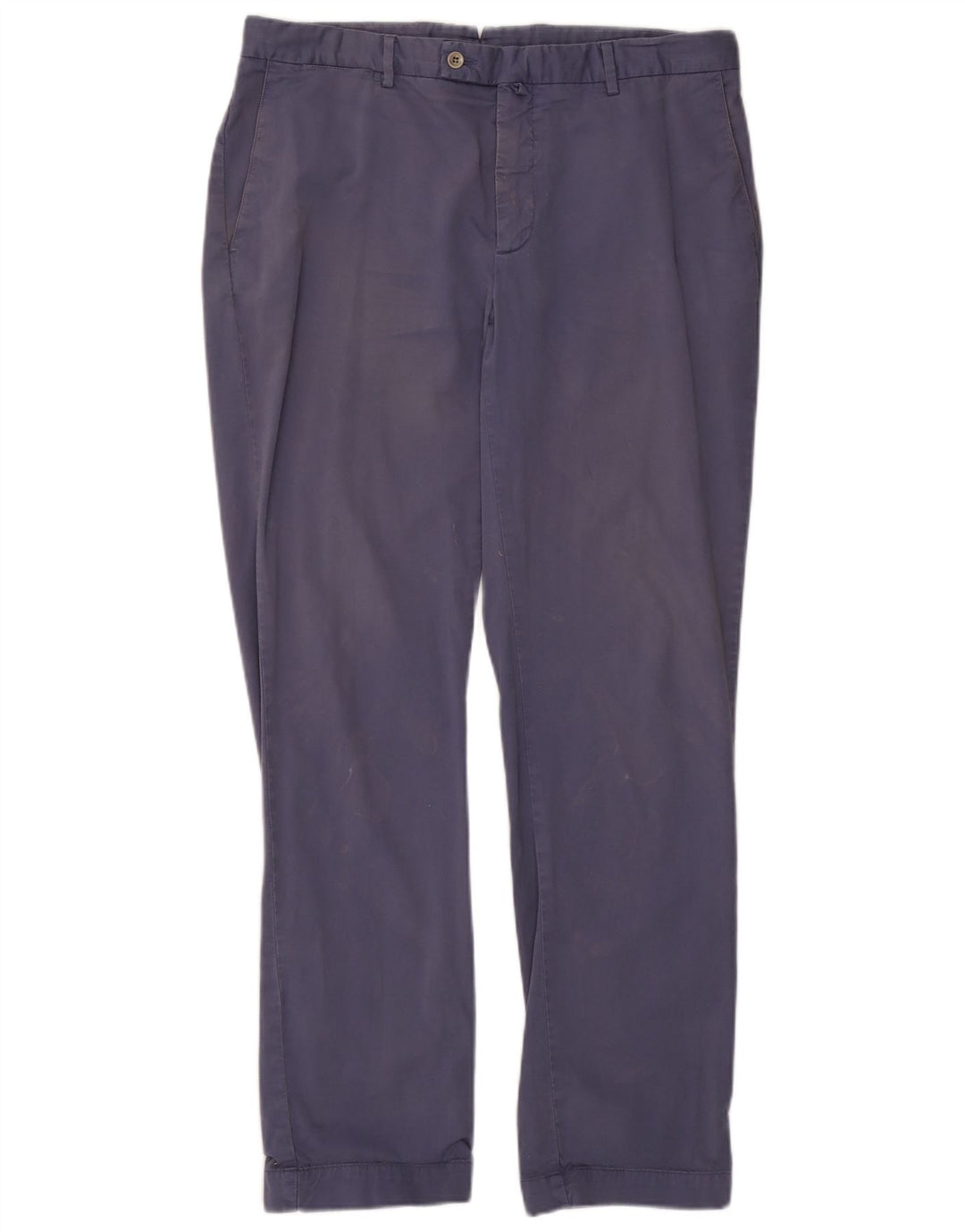 Hackett Mens Straight Suit Trousers W36 L32 Navy Blue Cotton