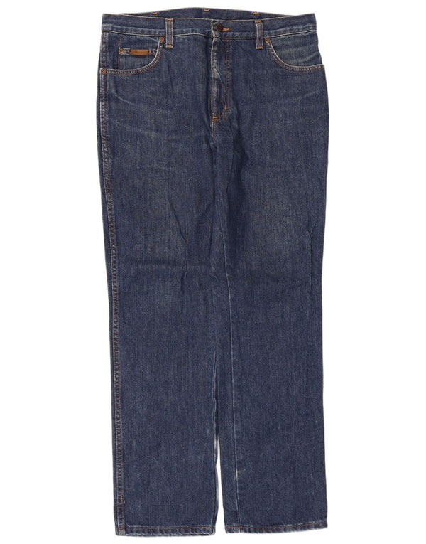 Wrangler Mens Straight Jeans W36 L32 Blue Cotton