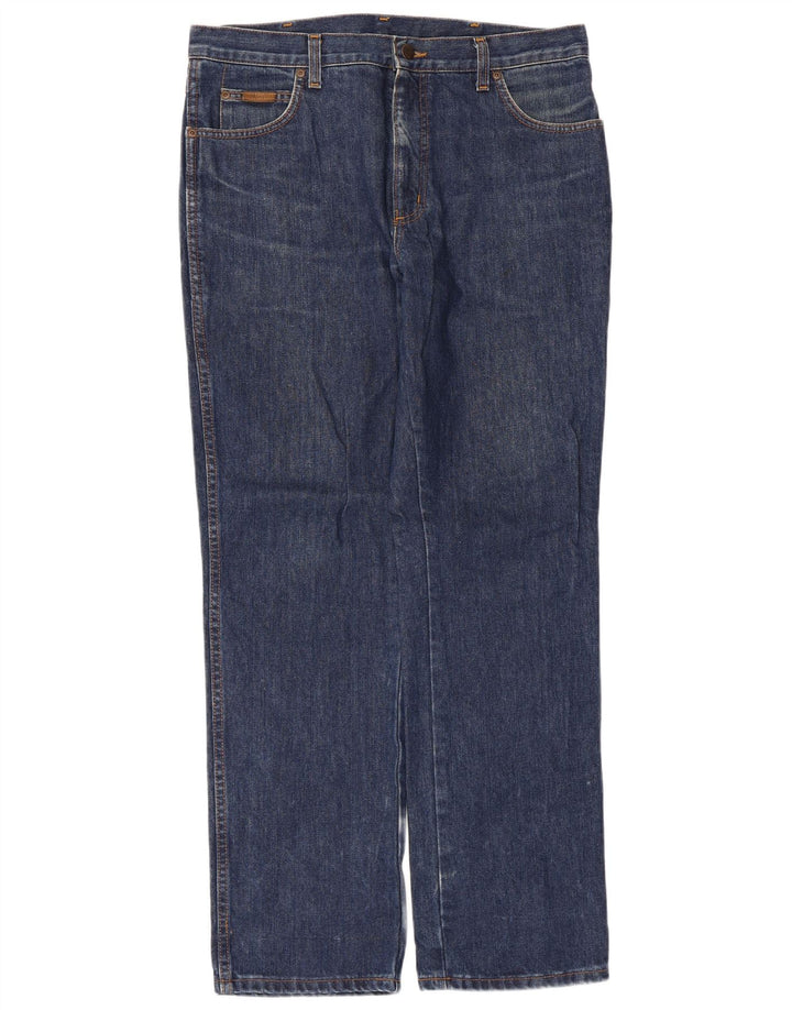 Wrangler Mens Straight Jeans W36 L32 Blue Cotton