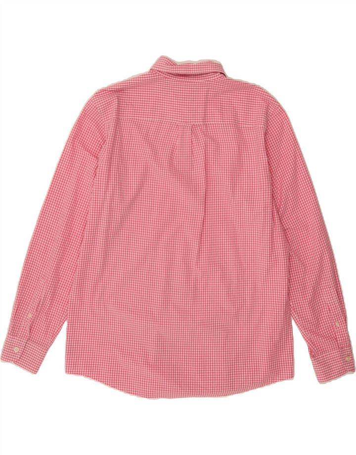 CHAPS Mens Easy Care Shirt Large Pink Gingham Cotton Vintage Chaps and Second-Hand Chaps from Messina Hembry 
