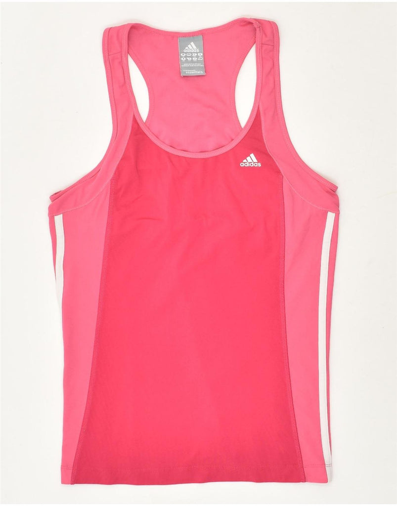 ADIDAS Womens Vest Top UK 12 Medium Pink Polyester | Vintage Adidas | Thrift | Second-Hand Adidas | Used Clothing | Messina Hembry 