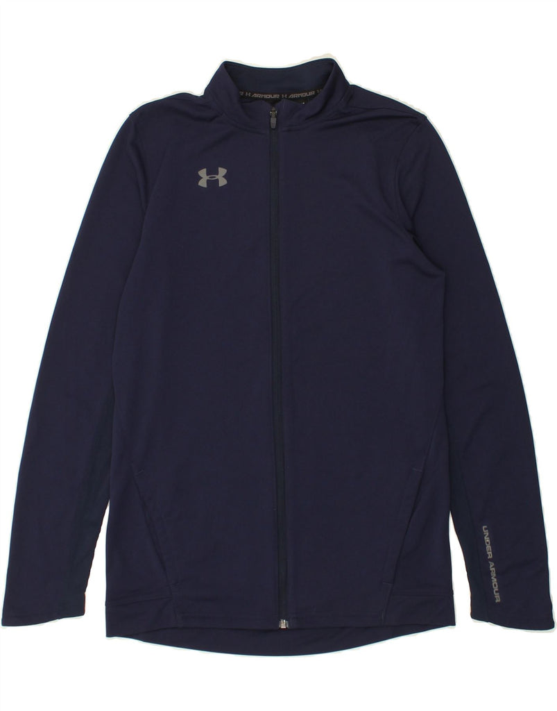 UNDER ARMOUR Boys Tracksuit Top Jacket 13-14 Years XL Navy Blue Polyester | Vintage Under Armour | Thrift | Second-Hand Under Armour | Used Clothing | Messina Hembry 