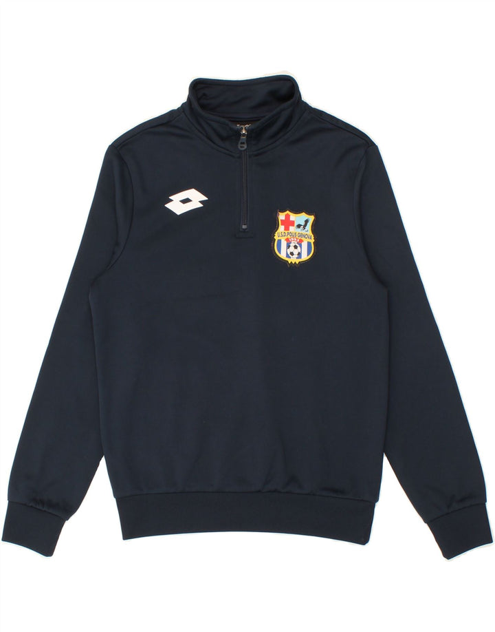 LOTTO Boys Zip Neck Sweatshirt Jumper 10-11 Years  Medium  Navy Blue Vintage Lotto and Second-Hand Lotto from Messina Hembry 