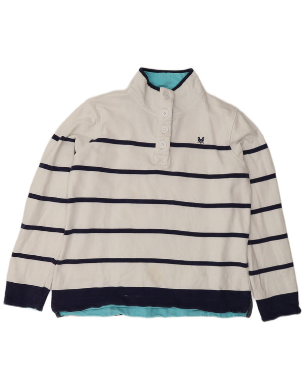 Crew Clothing Womens Sweatshirt Jumper UK 14 Large White Striped