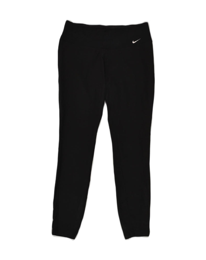 NIKE Womens Leggings UK 12 Medium Black Polyester | Vintage Nike | Thrift | Second-Hand Nike | Used Clothing | Messina Hembry 