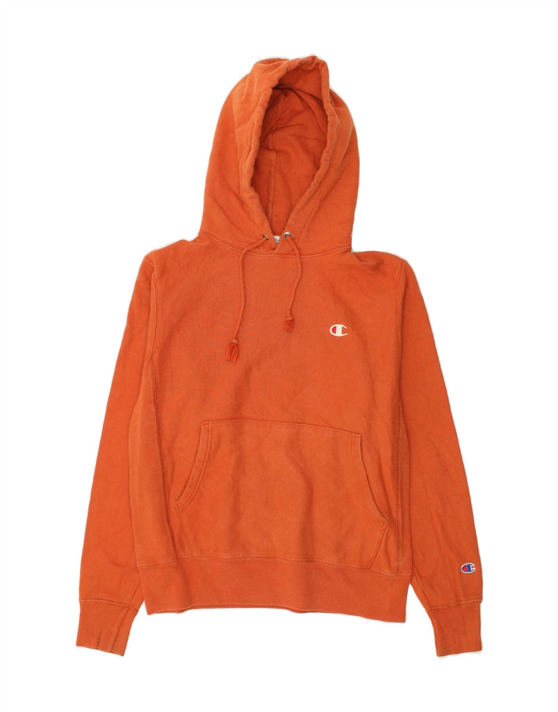 CHAMPION Mens Hoodie Jumper Small Orange Cotton | Vintage Champion | Thrift | Second-Hand Champion | Used Clothing | Messina Hembry 